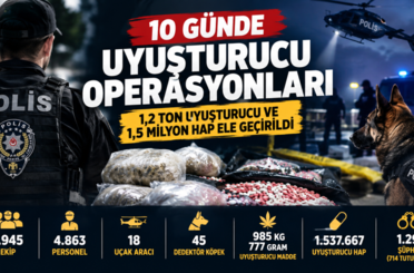 10 günde uyuşturucu operasyonları: 1,2 ton uyuşturucu ve 1,5 milyon hap ele geçirildi