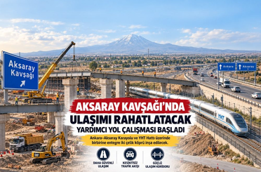 Aksaray Kavşağı'nda ulaşımı rahatlatacak yardımcı yol çalışması başladı