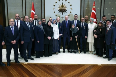 Cumhurbaşkanı Erdoğan, şehit ailelerini Cumhurbaşkanlığı Külliyesi’nde kabul etti