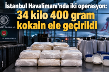 Havalimanı’nda  34 kilo 400 gram kokain ele geçirildi