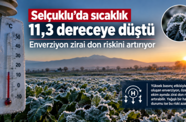 Selçuklu'da sıcaklık 11,3 dereceye düştü: Enverziyon zirai don riskini artırıyor